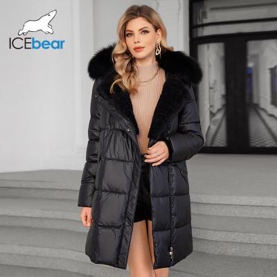 Multiple Pockets Fluff Coat Womens Puffer Coat Knee Length 88cm-96cm