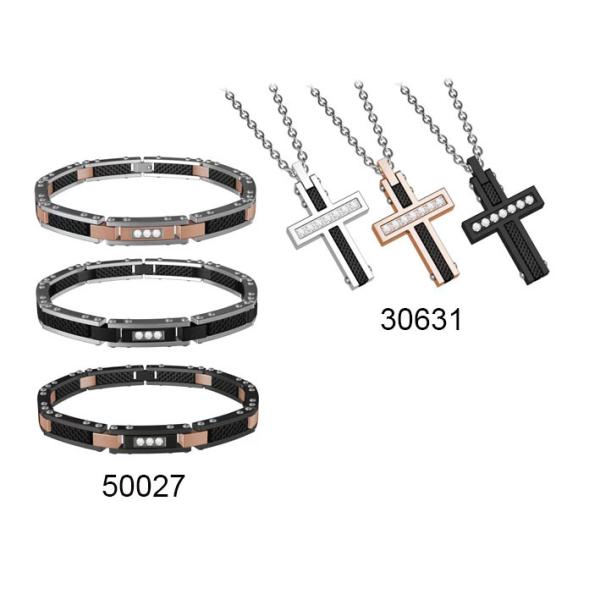 Brazalete de acero inoxidable para hombres con diseño especial