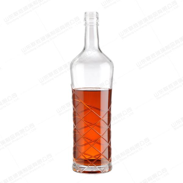 Vinho espumante de champanhe claro garrafa de vidro de 500 ml com manuseio de superfície de estampação a quente