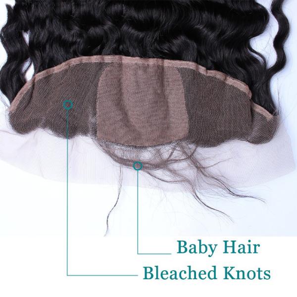 Silk Base Deep Wave Lace Frontal Unprocessed Human Hair Lace Closure Piece