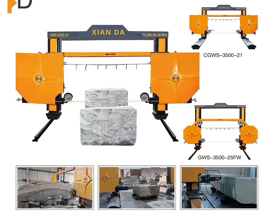 Industrial Diamond Wire Saw Machine for Granite Block Cutting and Stone Squaring