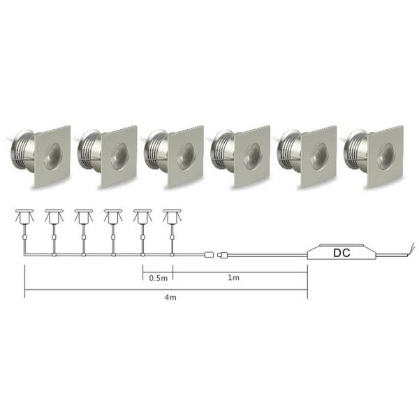 4W x 6pcs/установило мини фару СИД, вниз со светов с 120 углом пучка °/60°
