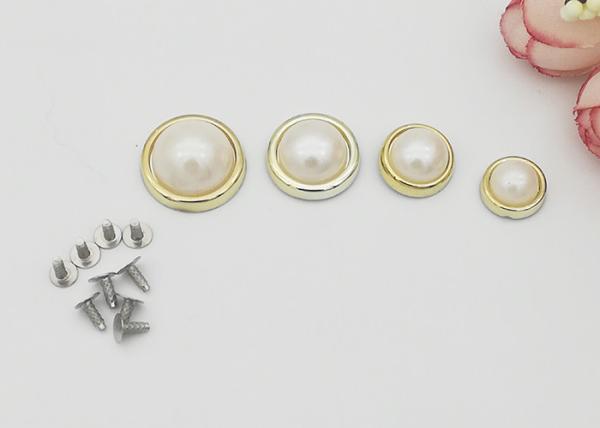 Semicircular Pearl Decorative Rivet Heads Abrasion Resistant Environmental Plated