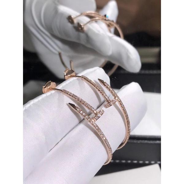 18k Gold Car Tier Juste Un Clou Earrings Full Set Gift Box With Certificate Vs Natural Diamonds