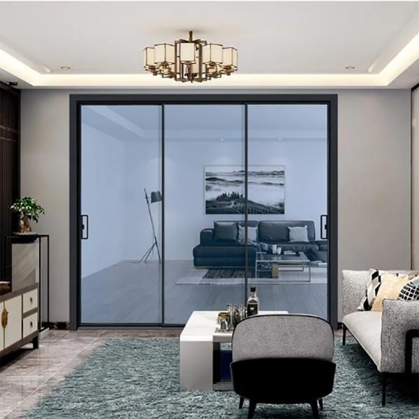 Edifício de escritórios Porta deslizante de elevador em design minimalista e com abertura de puxa rolante