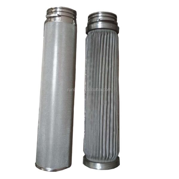 Cartucho de filtro de malla sinterizada de acero inoxidable de alta precisión 0.1-20um 304 de 40