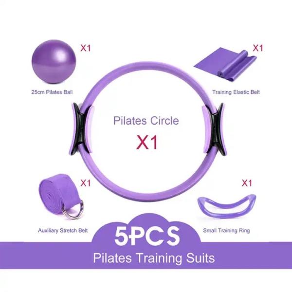 Wholesale Home Use 5pcs Mini Gym Ball Yoga Belt Latex Band and Pilates Ring Set