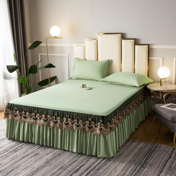 3 кг роскошные хлопчатобумажные шелковистые одеяла кровати королева постельная юбка постельные простыни набор с складками юбка