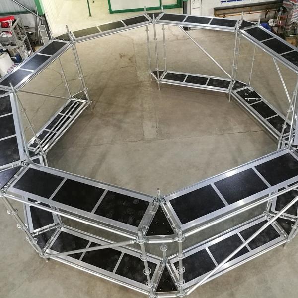 Tour d'échafaudage mobile en alliage d'aluminium 200 kg/m2 avec des structures circulaires à verrouillage de pin à verrouillage de disque
