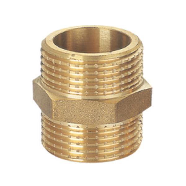 Precision Machining Brass Fittings Threaded M/M Brass Hexagon Nipple