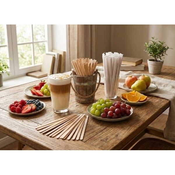 ODM 7 Inch Wooden Coffee Sticks Extra Long Birch Stirring Sticks For Tall Cups
