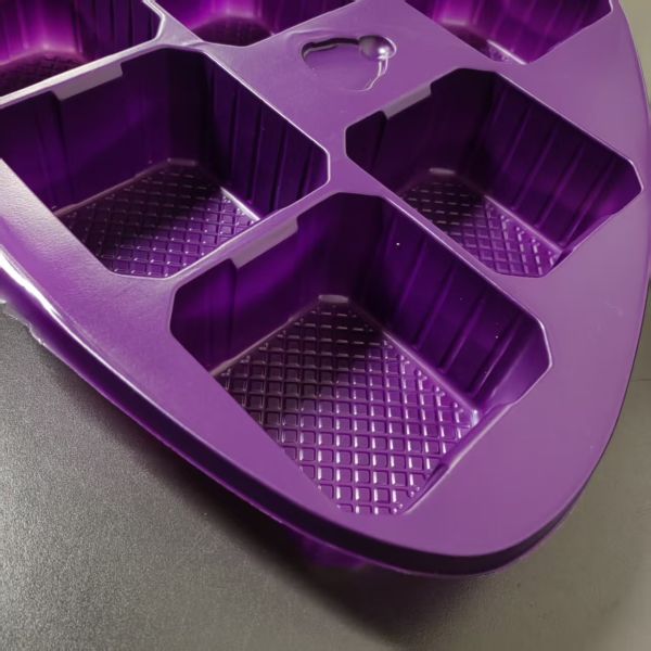 Customized disposable 6 cavity purple dried fruit gift box packaging tray
