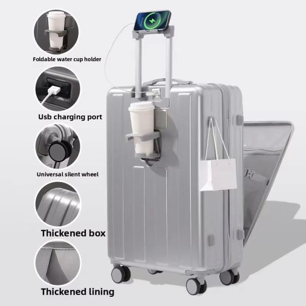 360° roues tournantes Port USB à ouverture avant Sac de voyage d'affaires Bagage durable pour un style moderne simple Voyage de vacances