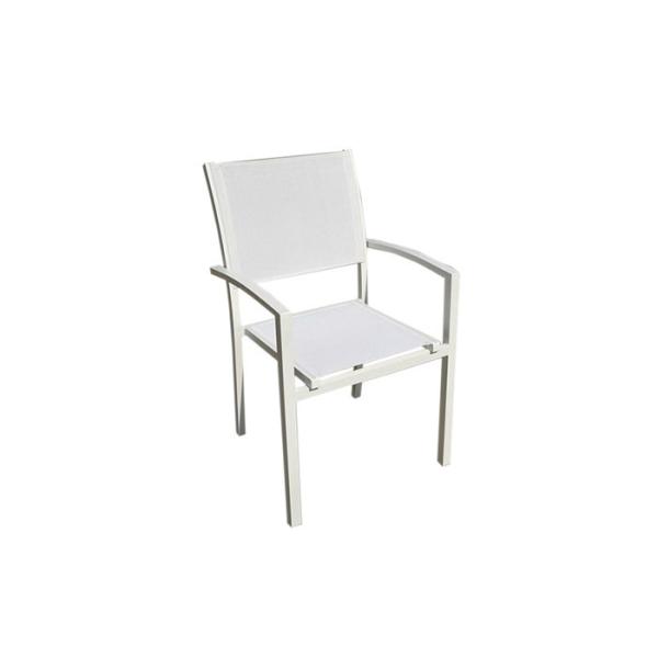Eco Friendly Textilene Outdoor Foldable Chair Aluminum Stackable Patio Chairs