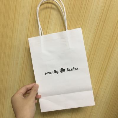 OEM Fancy White Paper Gift Bags With Handles packaging for clothes shoes