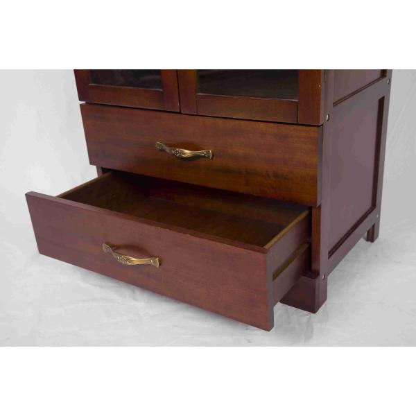 W60*D40*H120CM Home Wood Furniture Dining Room Cabinets With 4 Shelves 2 Drawers