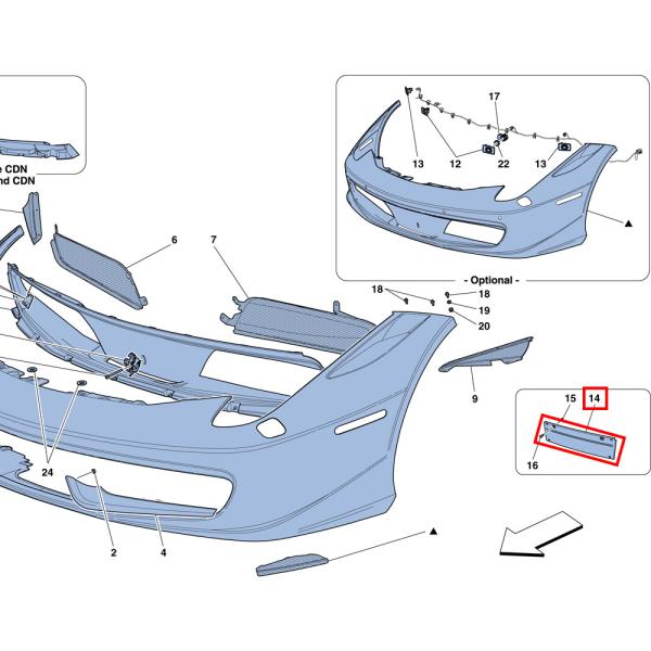 Pour la Ferrari 458 Plaque d'immatriculation avant