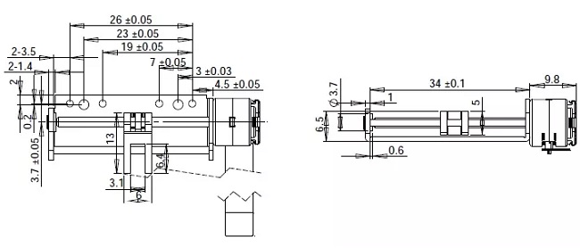 DC шагая мотора 5V слайдера линейный