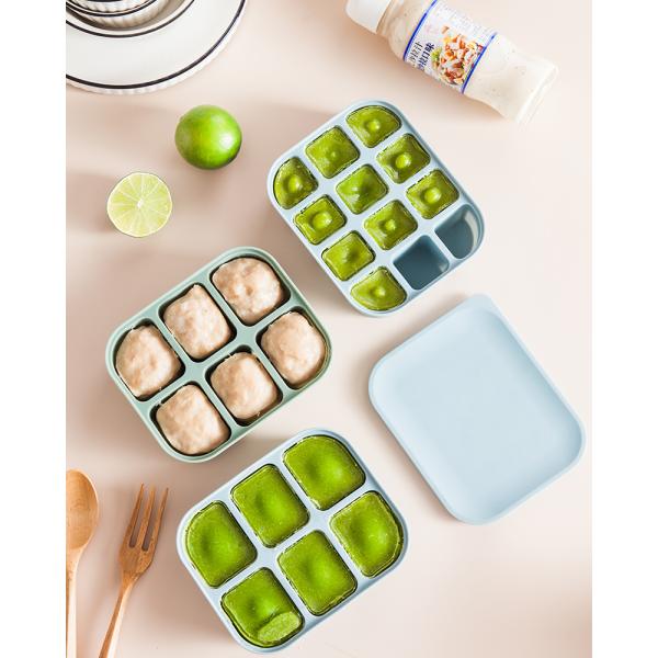 Silicone Baby Food Storage Container Rectangle Shape Microwave Safe BPA Free Reusable