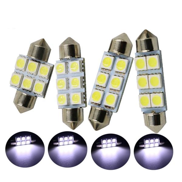 Bóveda interior DC blanco azul 12V 31m m del bulbo de lámpara de las luces del coche del adorno C5W 5050 6SMD LED 36m m 39m m 41m m