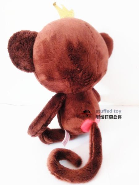 plush monkey crown brown hot toys for kids cheap china cartoon children holiday present new fashion Eu japanese model