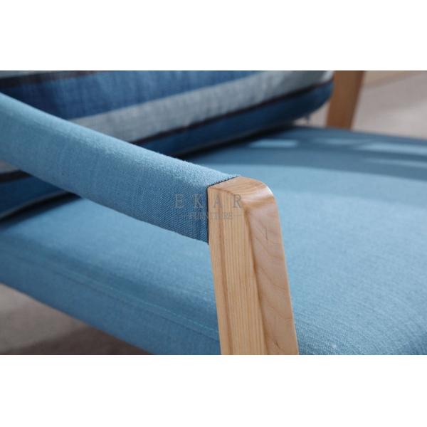 Ash Solid Wood Fabric Leisure Chair Living Room