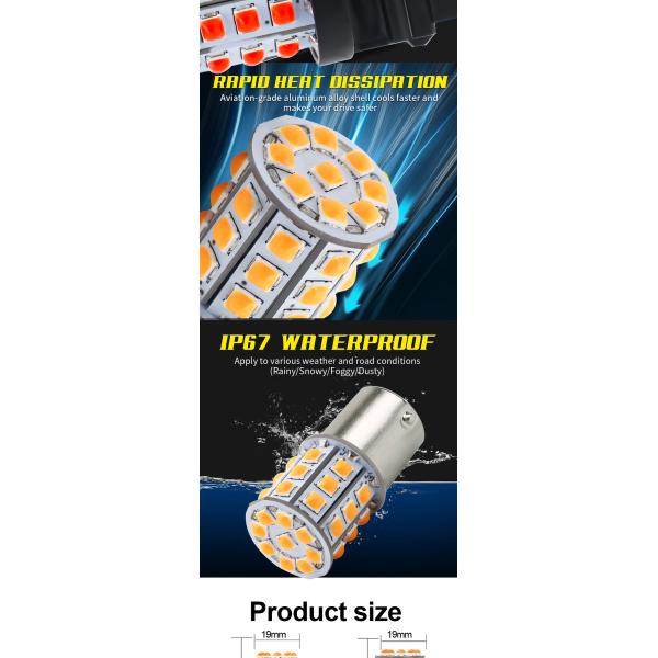 Signales de giro LED blancos de larga duración para automóviles 12V Cuerpo de aleación de aluminio Blanco Amarillo Rojo 3030 33SMD