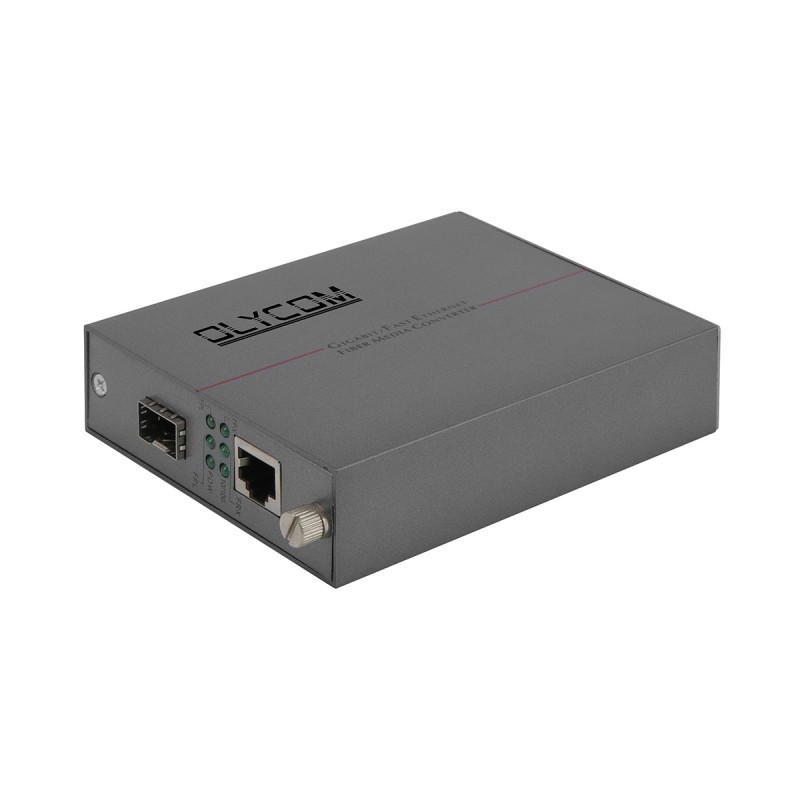 SFP Fiber Media Converter 10/100Mbps LFPT Optic Ethernet Rack Mountable Unmanaged DC5V