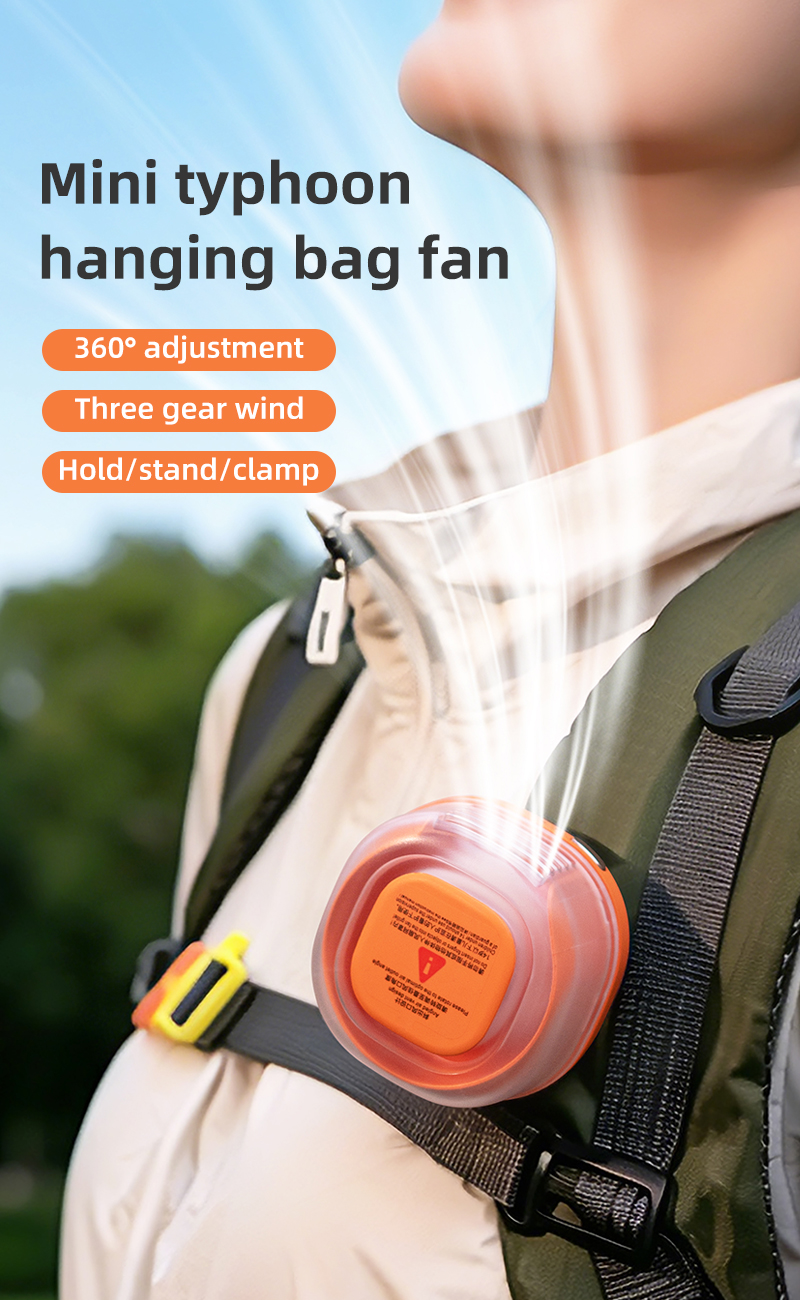 USB Rechargeable Mini Cooling Dual Design Clip On Bag & Wearable Neck Hanging Fan Factory OEM ODM Portable Clip Fan