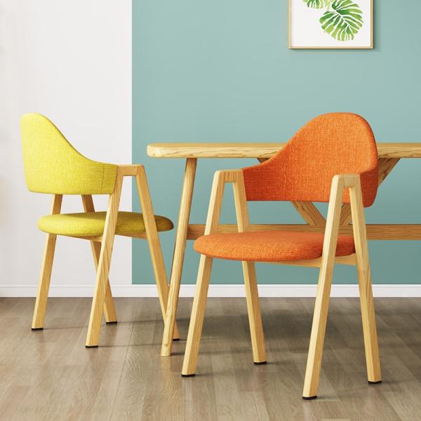 Dining Chair PU Leather Linen Seating Chairs Comfortable Cushion Seat Room with Metal Legs Backrest Kitchen