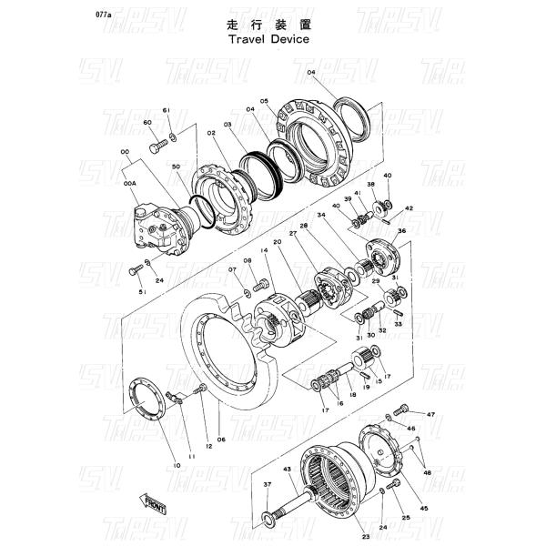 4172398 Hydraulic Motor Drive EX200-1 Excavator Travel 1 Stage Pin Gear Box For Smooth Power Transmission In Heavy Machinery