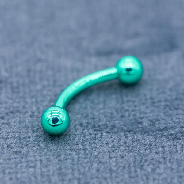 Crystal Gem Eyebrow Barbell Piercing Jewelry azul 316L 8mm de aço inoxidável