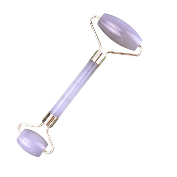 Gray Face Massage Agate Roller for Natural Skin Care and Facial Slimming