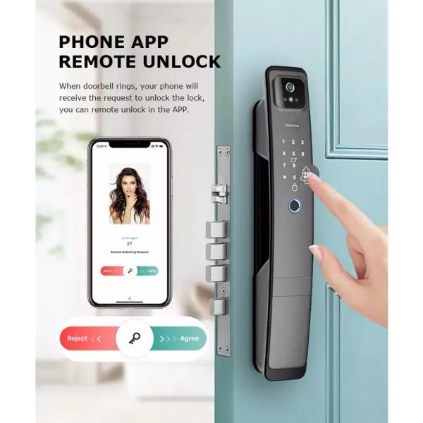 Villa 3D Face Smart Tuya Digital Door Lock Biometric Code Card Key Access