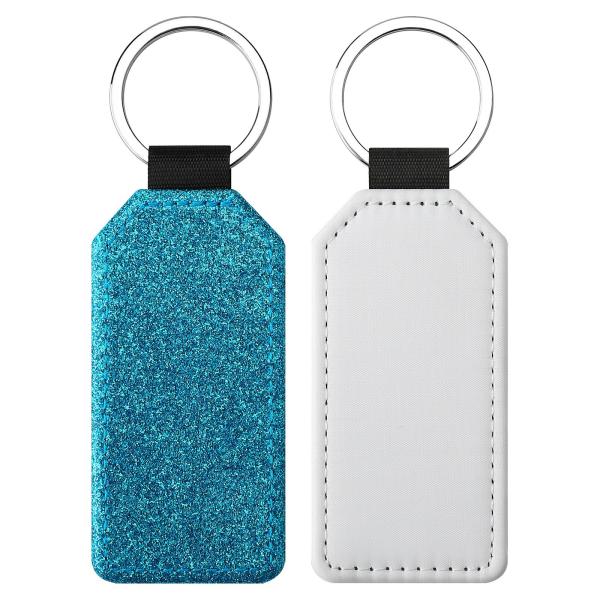 Personalized Sparkle Leather Pendant Key Chain For Sublimation Printing