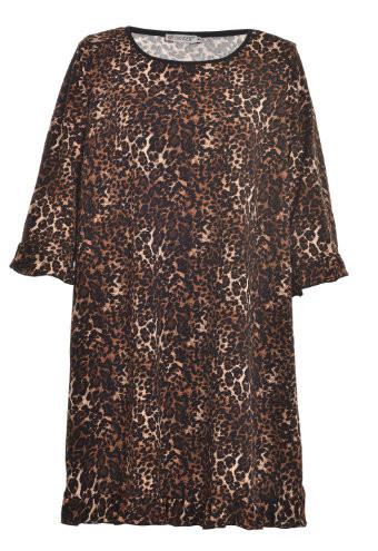 Round Neck Large Size Ladies Dresses , Women's Holiday Printed Dresses Viscose Material
