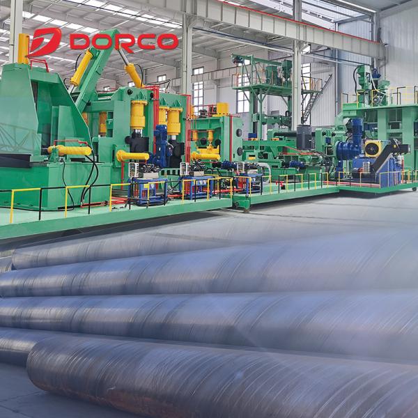 500KW Spiral Weld Pipe Mill 1200mm-1600mm Coil Width Steel Pipe Mill