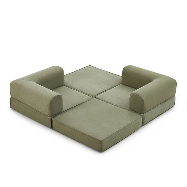 Vacuum Pack Modern Convertible Foam Eco-Friendly 2 Seater Hotel Use Living Room Compressed Folding Rectangle Sofa Bed Double