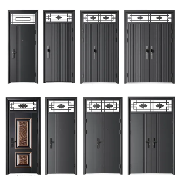 Durable Modern Steel Interior Door with Security Sound Insulation and Customizable Surface for Home Office