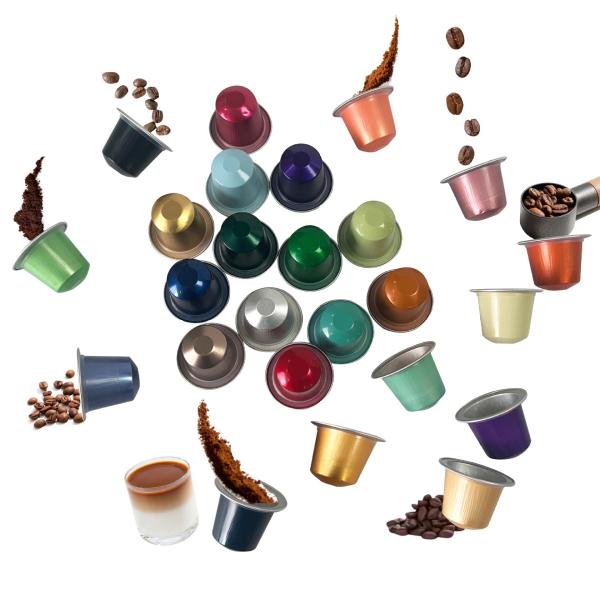 Disposable Customized Printed Seal Lid Empty Aluminum Foil Coffee Capsules for Packaging