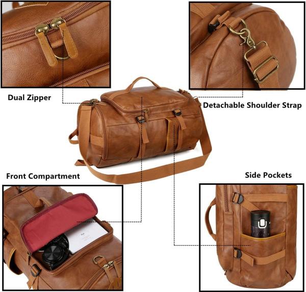 Stylish Men Weekender Duffel Travel Bag Customized PU leather Material