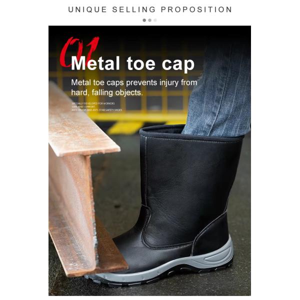 Black High Cut Work Boots For Men Welding Safety Shoes With Steel Toe