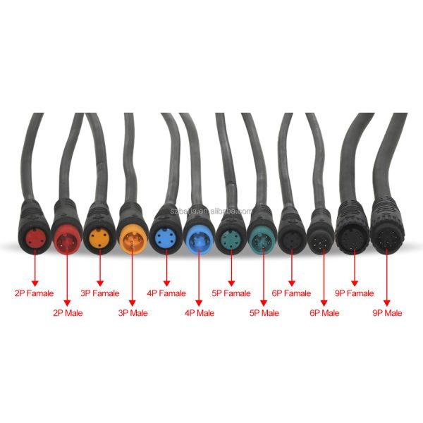 2/3/4/5/6/7/8/9 Pin Female Male Electric Scooter Cable ABS Material Water Resistant