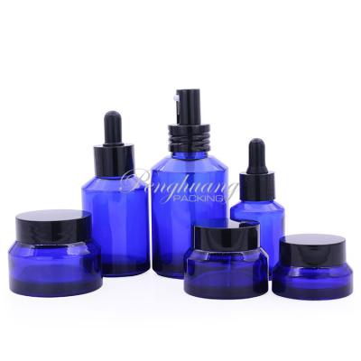 15ml - frasco de creme de vidro da garrafa de vidro 15g dos azuis cobalto 200ml 30g 50g