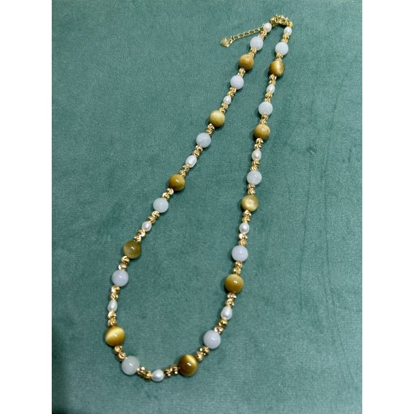 Cheap Made in China Tiger Eye Stone Pearl Necklace Colorful Pearl Necklace Pearl Emerald Necklace