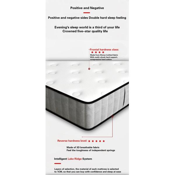 Massage Function Fabric Covered Independent Spring Mattress for Custom Size Bed Frame