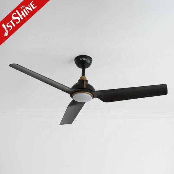 Certificado ETL 1stshine Ventilador de teto LED em cor preta com material ABS de metal remoto