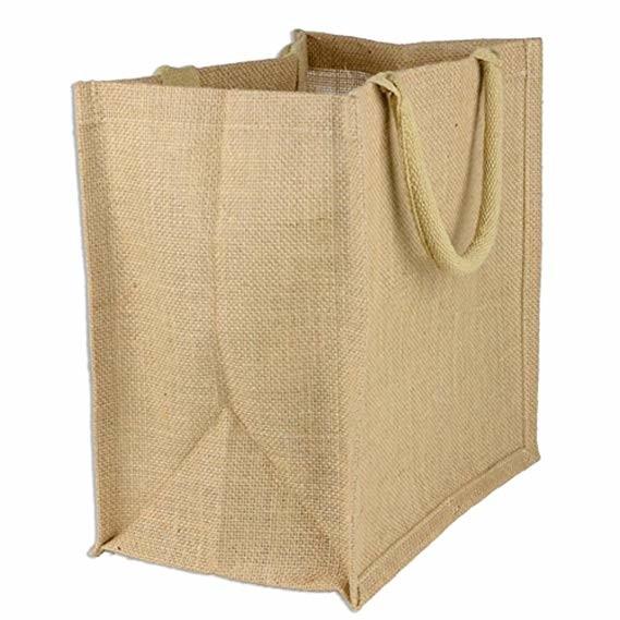 Natural  Jute / Burlap Tote Bags With Handles , Custom Event Tote Bags