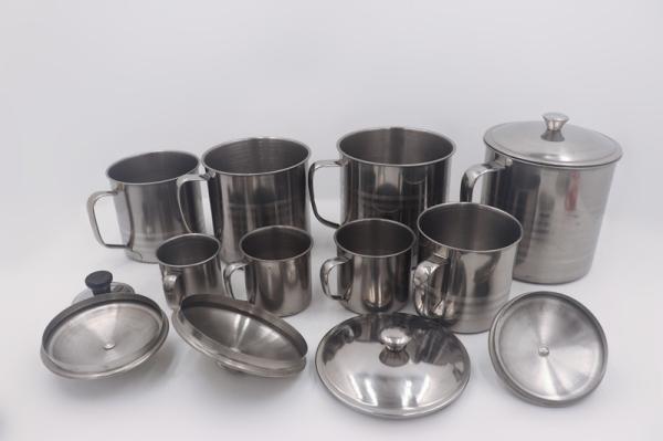 5pcs 9-13cm Factory wholesale metal cup set daily stainless steel mugs with lid