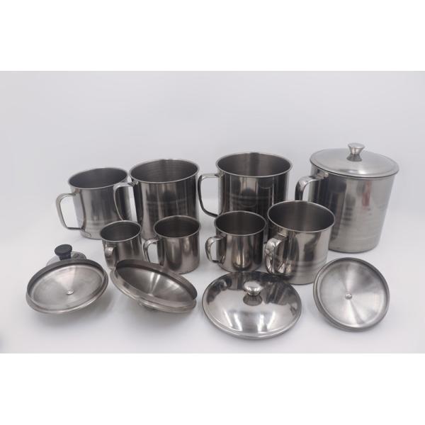 FDA 5pcs 9cm Daily Stainless Steel Mug With Lid